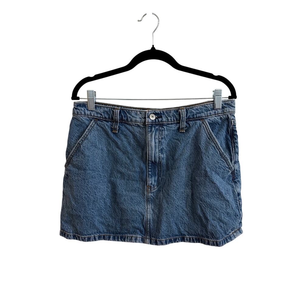Abercrombie & Fitch Denim High Rise Mini Skirt Sz 30/10 Blue Medium Wash Great!